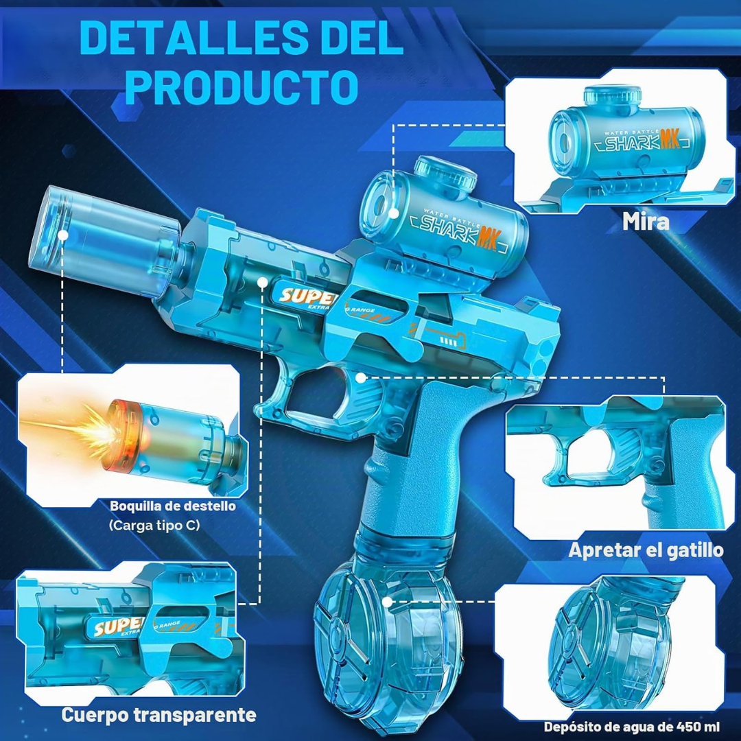 Pistola de Agua Eléctrica Recargable