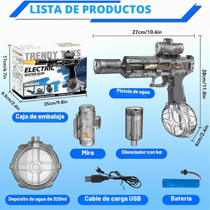 Pistola de Agua Eléctrica Recargable